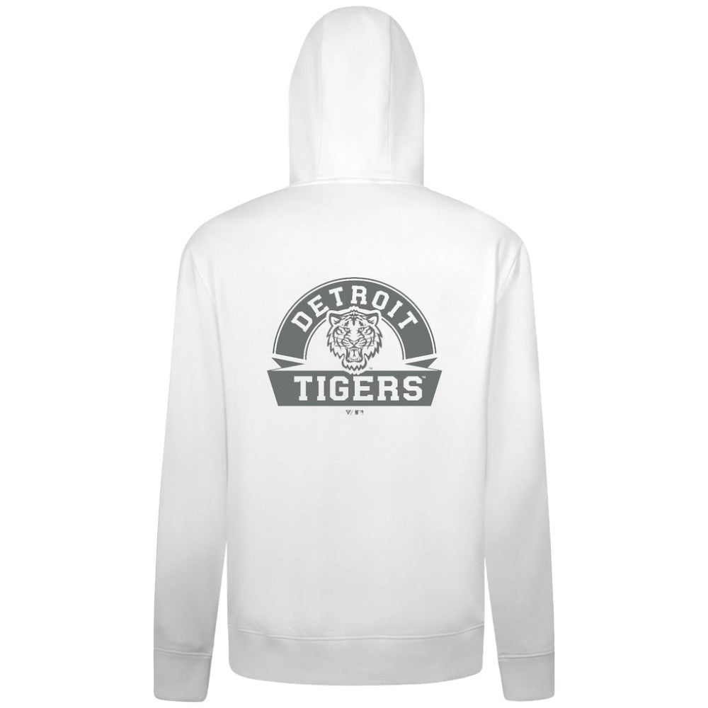 Detroit Tigers Levelwear Podium Banner Arch Full-Zip Hoodie - White