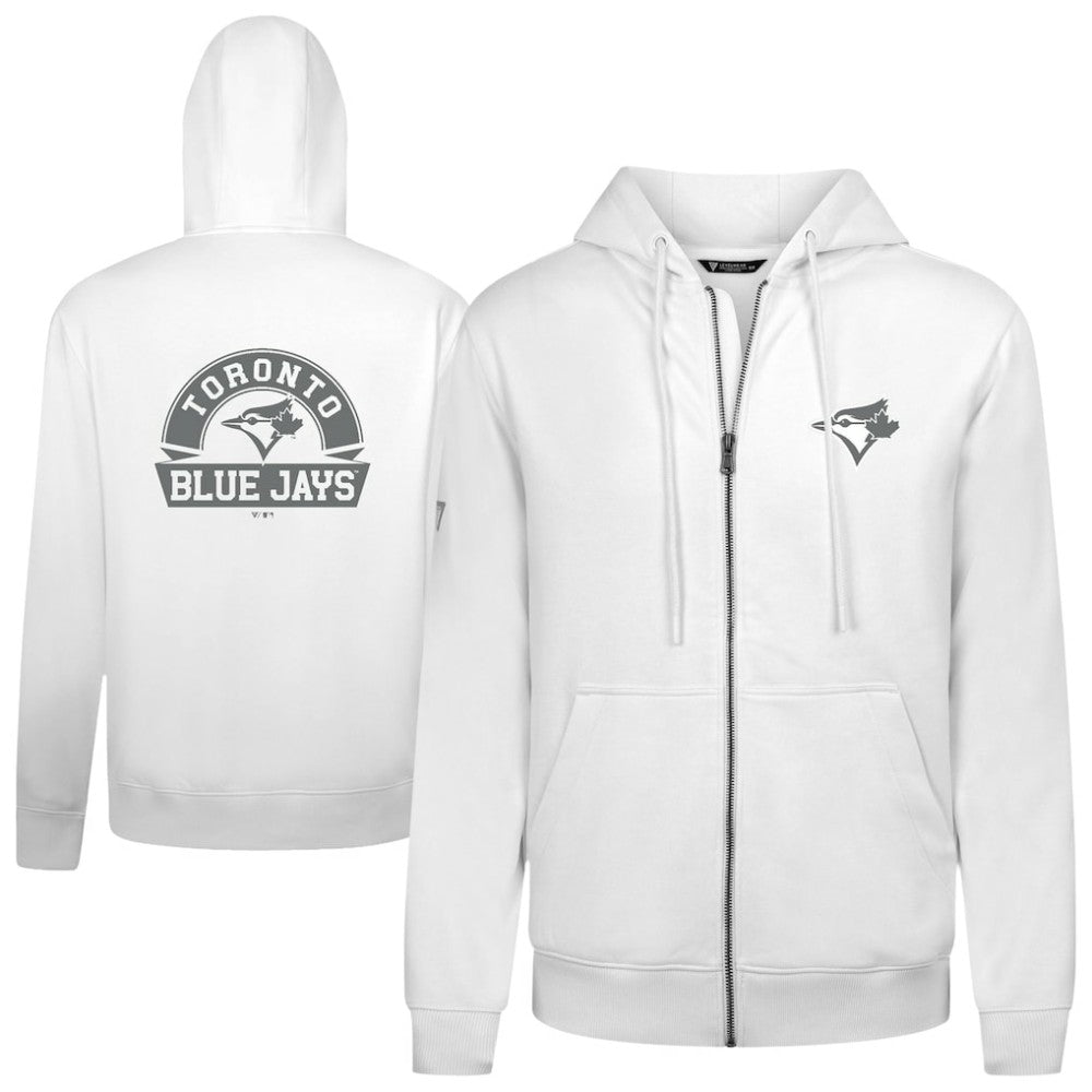 Toronto Blue Jays Levelwear Podium Banner Arch Full-Zip Hoodie - White