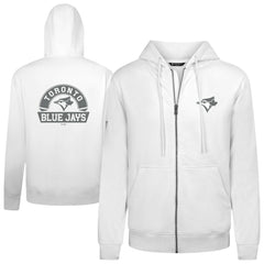 Toronto Blue Jays Levelwear Podium Banner Arch Full-Zip Hoodie - White