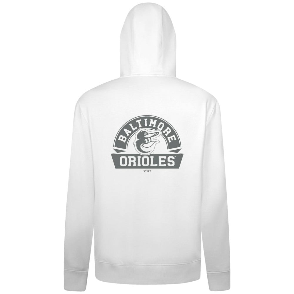 Baltimore Orioles Levelwear Podium Banner Arch Full-Zip Hoodie - White