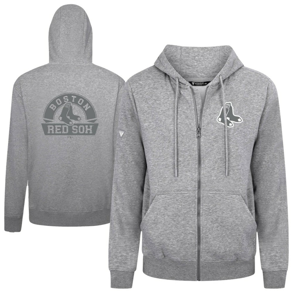 Boston Red Sox Levelwear Podium Banner Arch Full-Zip Hoodie - Heather Gray