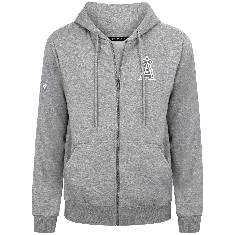 Los Angeles Angels Levelwear Podium Banner Arch Full-Zip Hoodie - Heather Gray