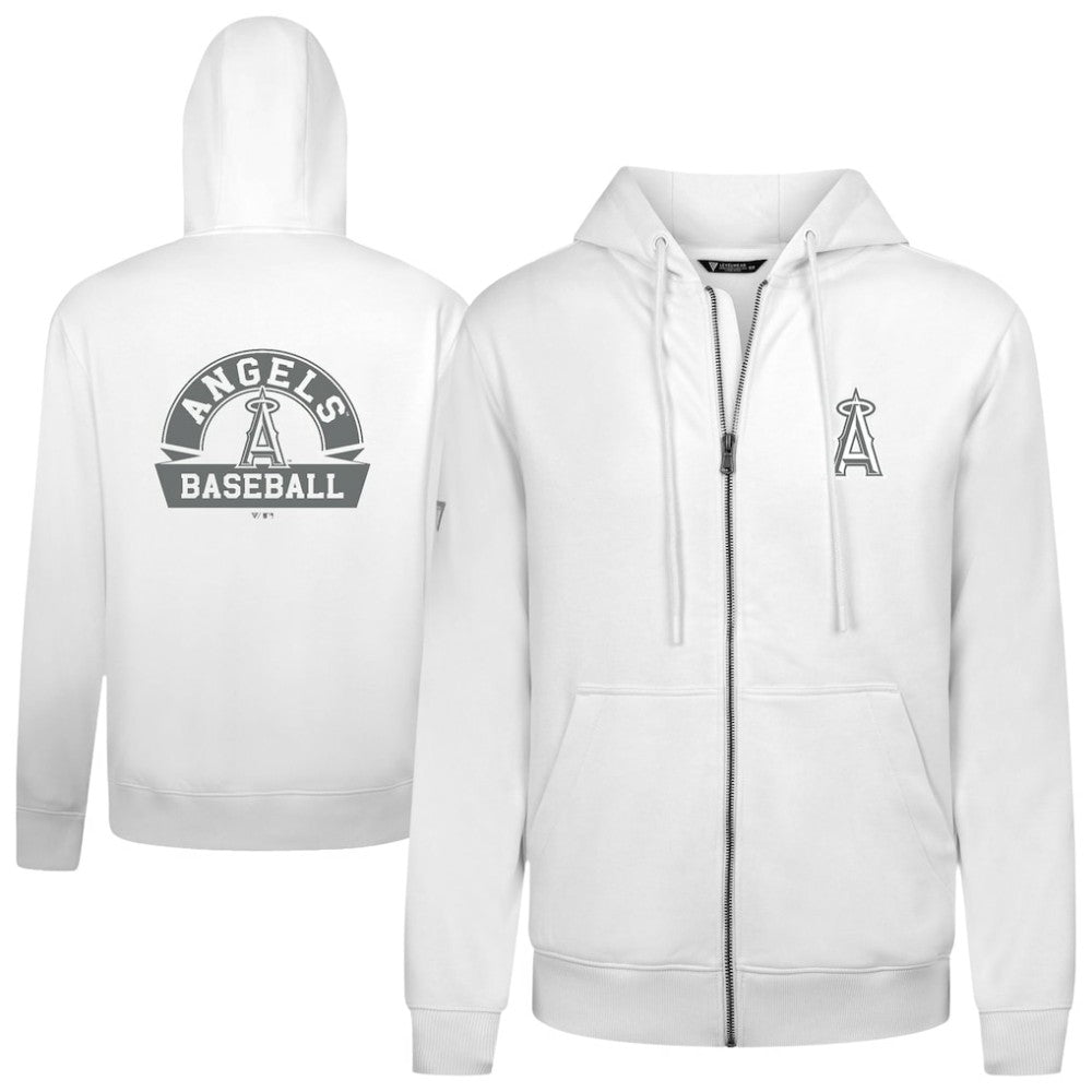 Los Angeles Angels Levelwear Podium Banner Arch Full-Zip Hoodie - White