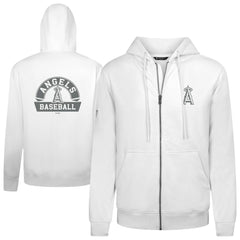 Los Angeles Angels Levelwear Podium Banner Arch Full-Zip Hoodie - White