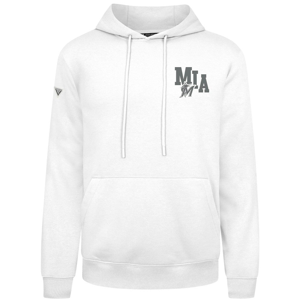 Miami Marlins Levelwear Podium Grain Hoodie - White