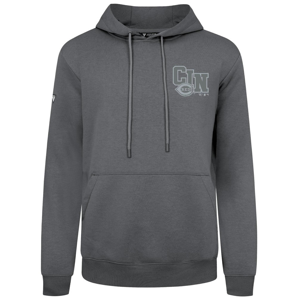 Cincinnati Reds Levelwear Podium Grain Hoodie - Gray