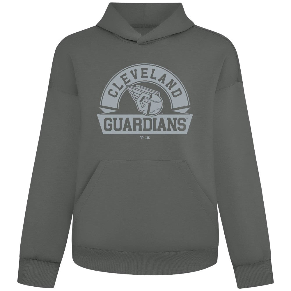 Cleveland Guardians Levelwear Luxe Signature Banner Arch Tri-Blend Hoodie - Gray