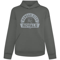 Kansas City Royals Levelwear Luxe Signature Banner Arch Tri-Blend Hoodie - Gray