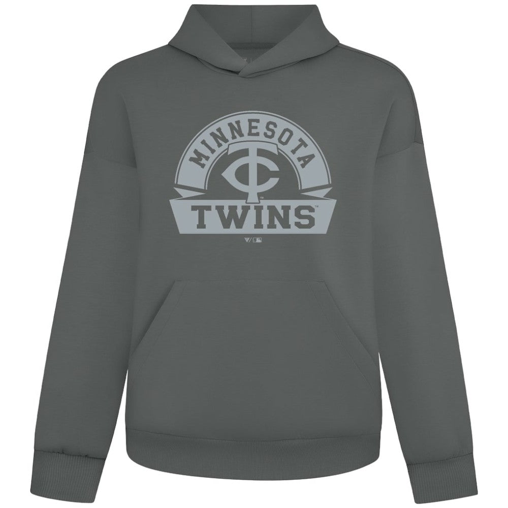 Minnesota Twins Levelwear Luxe Signature Banner Arch Tri-Blend Hoodie - Gray