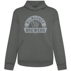 Milwaukee Brewers Levelwear Luxe Signature Banner Arch Tri-Blend Hoodie - Gray