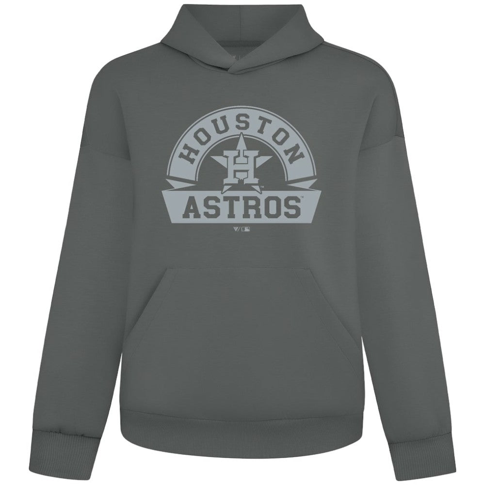 Houston Astros Levelwear Luxe Signature Banner Arch Tri-Blend Hoodie - Gray
