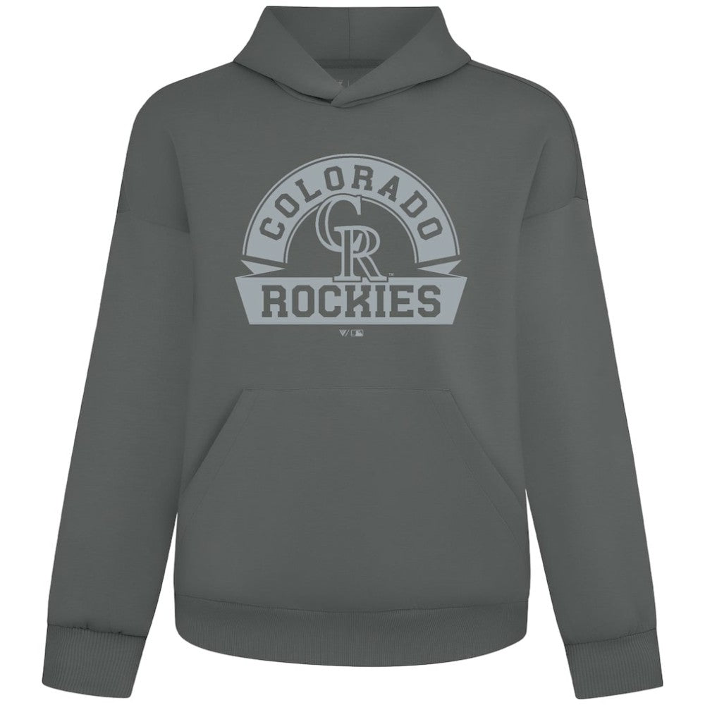 Colorado Rockies Levelwear Luxe Signature Banner Arch Tri-Blend Hoodie - Gray