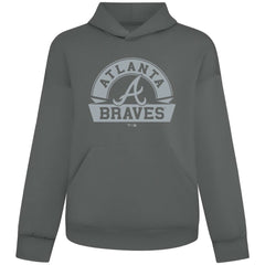 Atlanta Braves Levelwear Luxe Signature Banner Arch Tri-Blend Hoodie - Gray