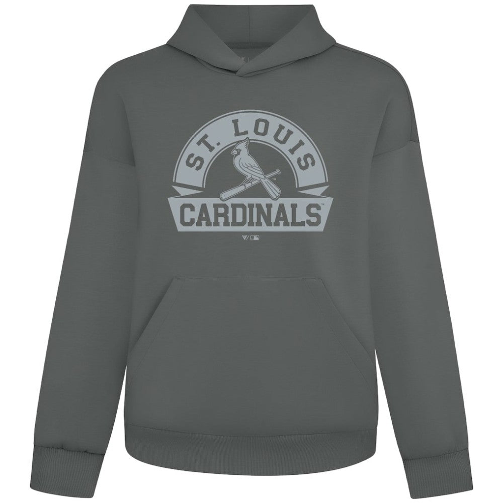 St. Louis Cardinals Levelwear Luxe Signature Banner Arch Tri-Blend Hoodie - Gray