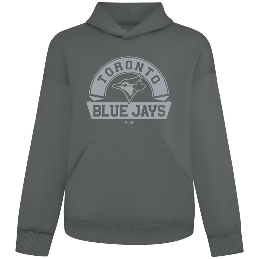 Toronto Blue Jays Levelwear Luxe Signature Banner Arch Tri-Blend Hoodie - Gray