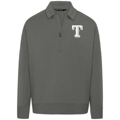 Texas Rangers Levelwear Luxe Signature Quarter-Zip Chenille Logo Tri-Blend Sweatshirt - Gray