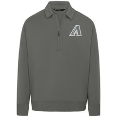 Arizona Diamondbacks Levelwear Luxe Signature Quarter-Zip Chenille Logo Tri-Blend Sweatshirt - Gray