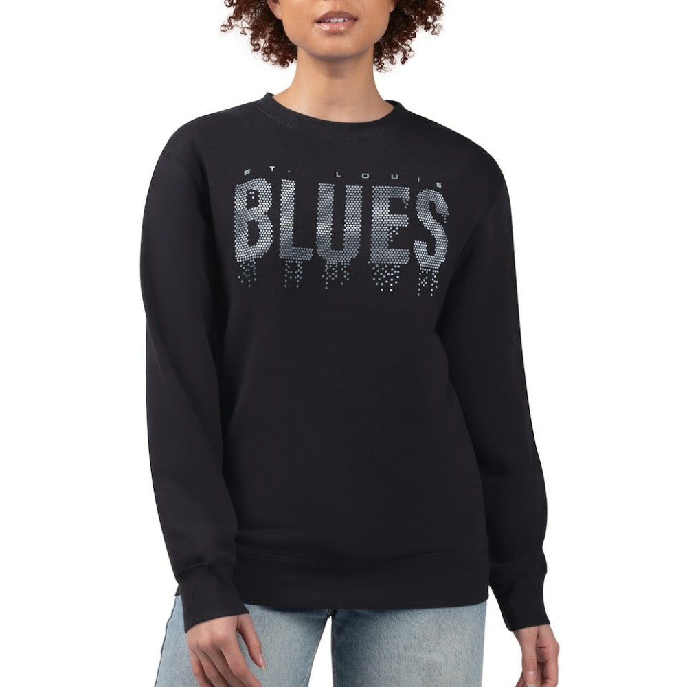 St. Louis Blues G-III 4Her by Carl Banks Women's Metallic Drop Printed Fleece Sweatshirt Black