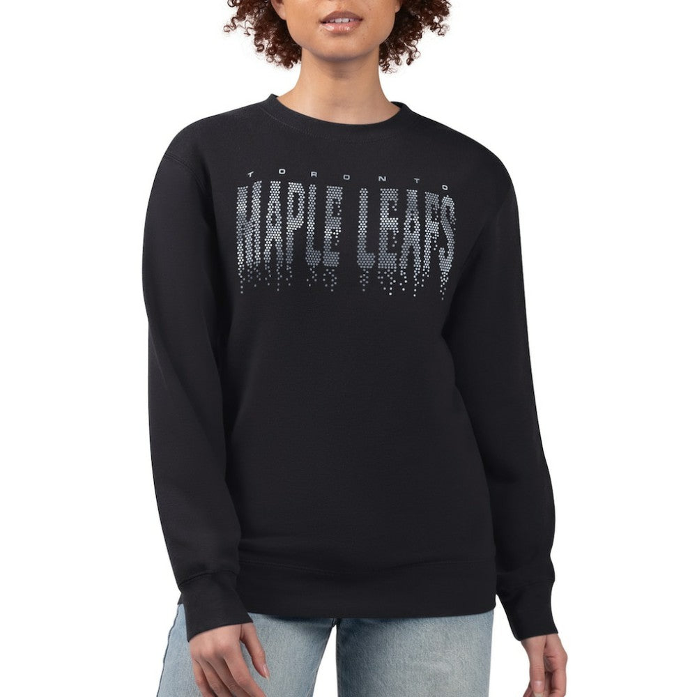 Toronto Maple Leafs G-III 4Her by Carl Banks Women's Metallic Drop Printed Fleece Sweatshirt Black