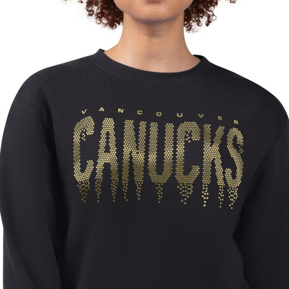 Vancouver Canucks G-III 4Her by Carl Banks Women's Metallic Drop Printed Fleece Sweatshirt Black