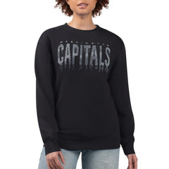 Washington Capitals G-III 4Her by Carl Banks Women's Metallic Drop Printed Fleece Sweatshirt Black