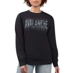 Colorado Avalanche G-III 4Her by Carl Banks Women's Metallic Drop Printed Fleece Sweatshirt Black
