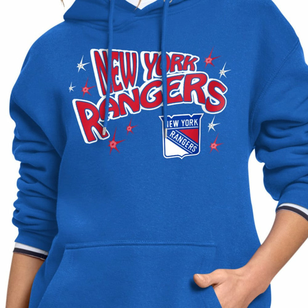 New York Rangers Starter Women's Fireworks Fleece Hoodie Blue