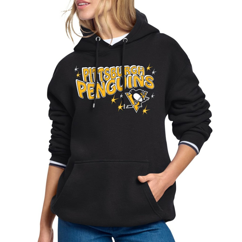Pittsburgh Penguins Starter Women's Fireworks Fleece Hoodie Black