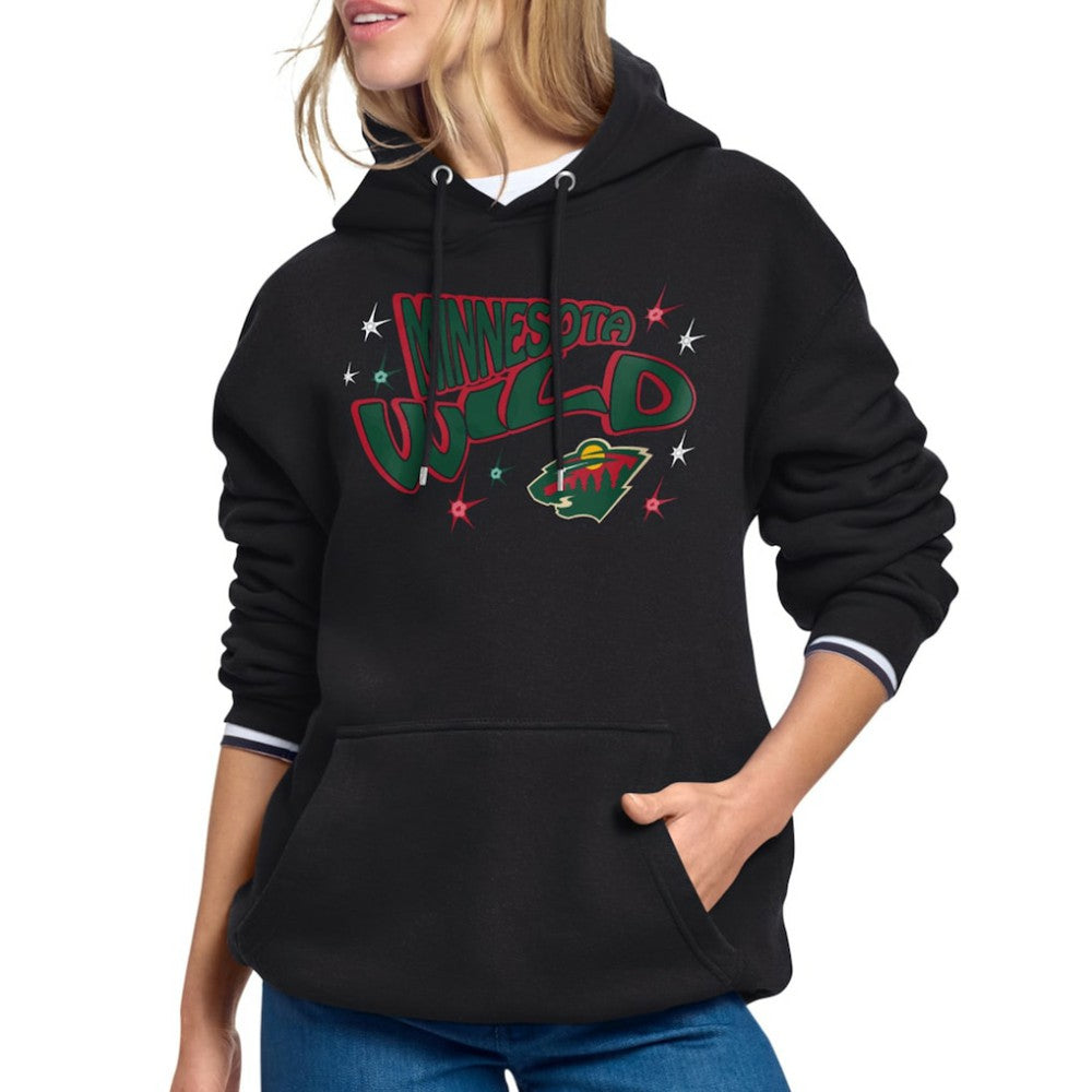 Minnesota Wild Starter Women's Fireworks Fleece Hoodie Black