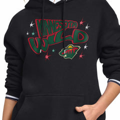Minnesota Wild Starter Women's Fireworks Fleece Hoodie Black