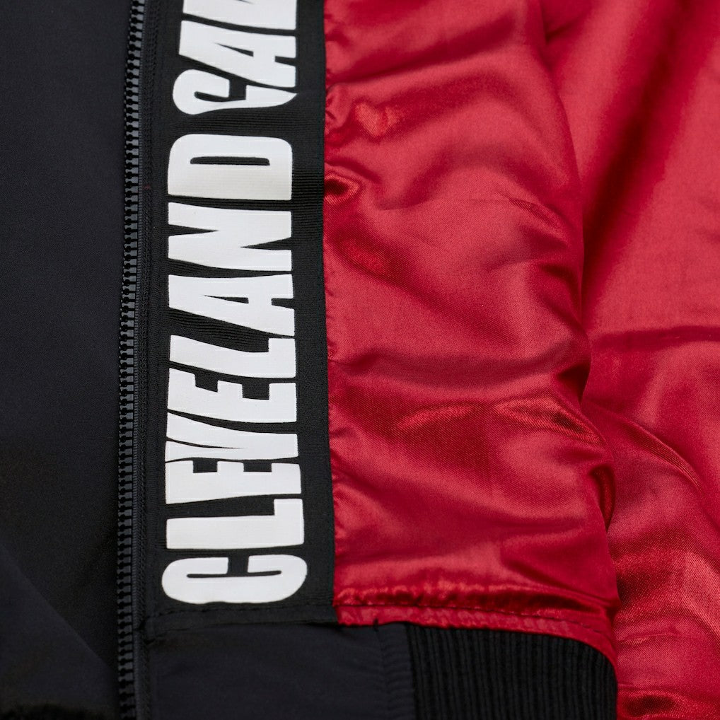Cleveland Cavaliers Hardwood Classics Nights Walk the Tunnel Satin Bomber Full-Snap Hooded Jacket sale - Black | Mitchell & Ness shop