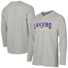 Los Angeles Lakers Concepts Sport Hawthorn Thermal Knit Long Sleeve Henley T-Shirt - Gray outlet