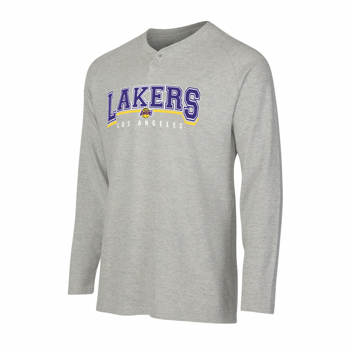 Los Angeles Lakers Concepts Sport Hawthorn Thermal Knit Long Sleeve Henley T-Shirt - Gray outlet
