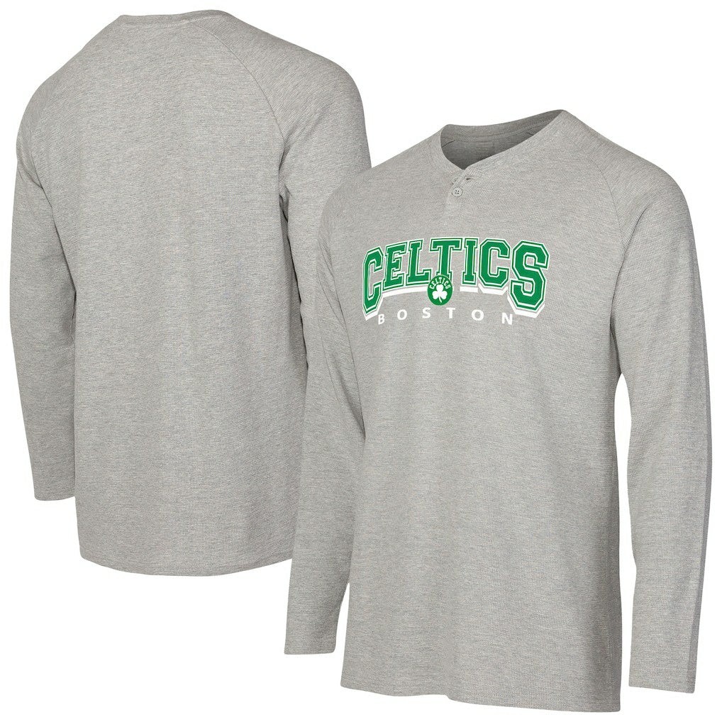 Boston Celtics Concepts Sport Hawthorn Thermal Knit Long Sleeve Henley T-Shirt - Gray outlet