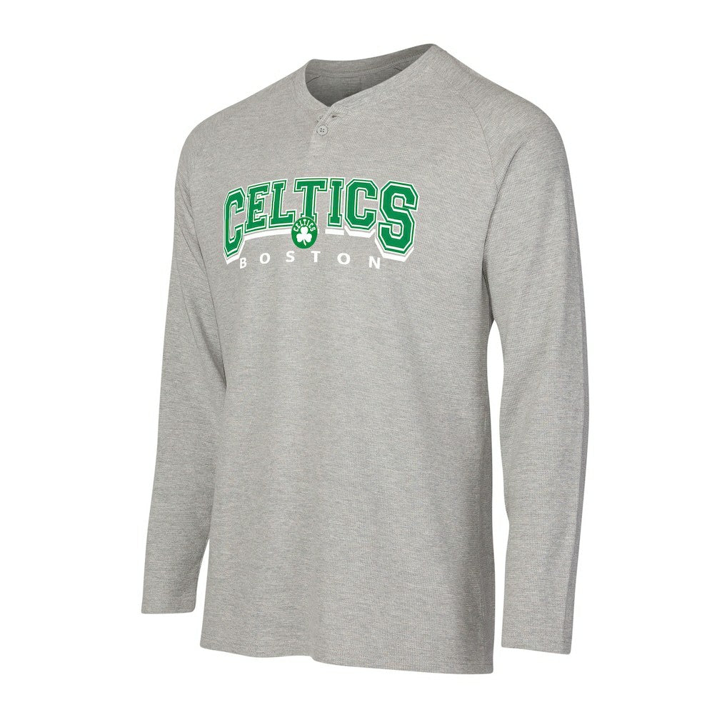 Boston Celtics Concepts Sport Hawthorn Thermal Knit Long Sleeve Henley T-Shirt - Gray outlet