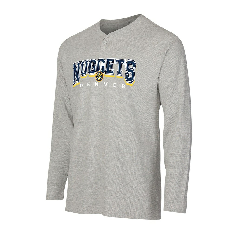 Denver Nuggets Concepts Sport Hawthorn Thermal Knit Long Sleeve Henley T-Shirt sale - Gray sale