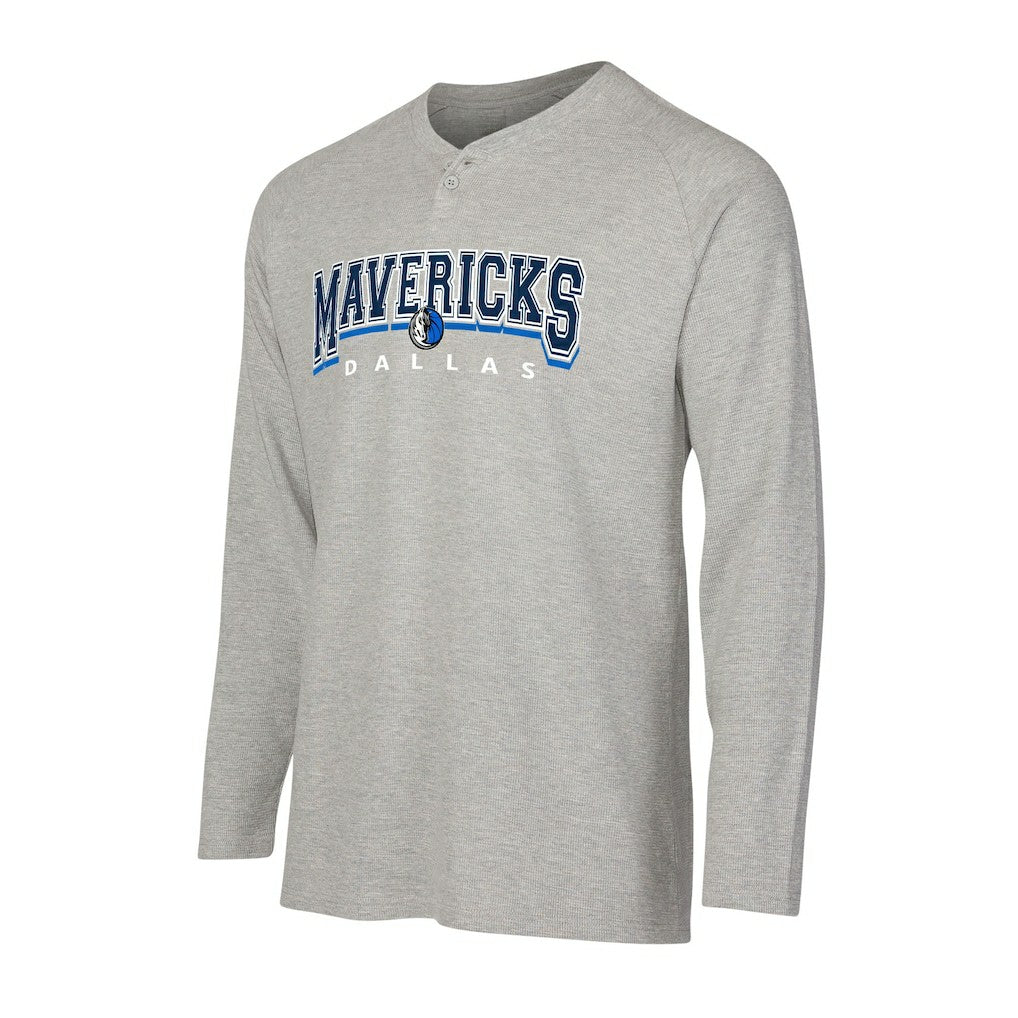 Dallas Mavericks Concepts Sport Hawthorn Thermal Knit Long Sleeve Henley T-Shirt sale - Gray for sale