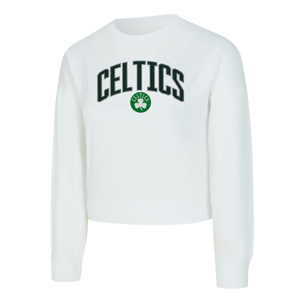 Boston Celtics Concepts Sport Women's Laney Chenille Cropped Long Sleeve T-Shirt - White discount
