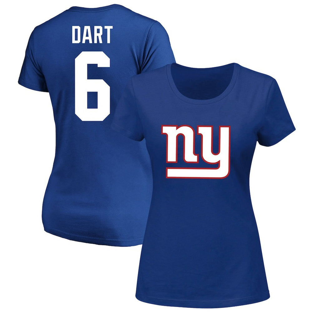 Jaxson Dart New York Giants Women's Plus Size Name & Number Scoop Neck T-Shirt - Royal cheap