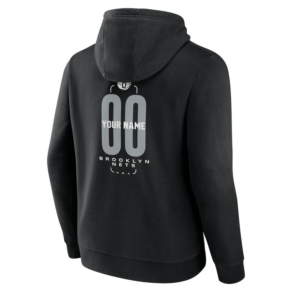 Brooklyn Nets Center Court Name & Number Custom Hoodie - Black on sale