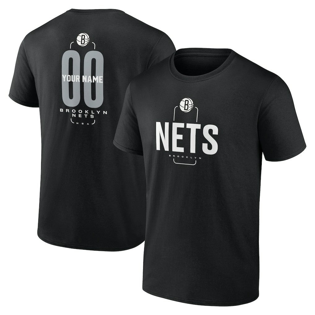 Brooklyn Nets Center Court Name & Number Custom T-Shirt - Black outlet