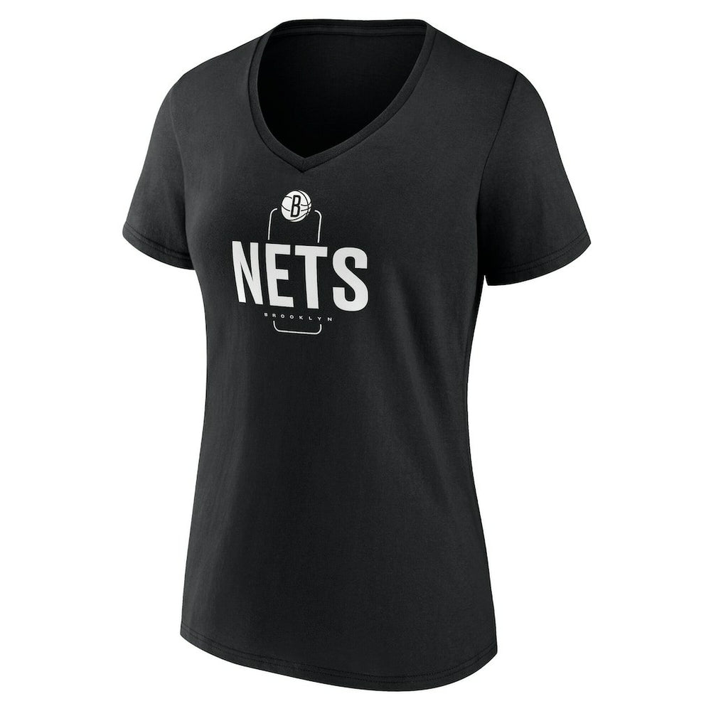 Brooklyn Nets Women's Center Court Name & Number Custom V-Neck T-Shirt - Black shop