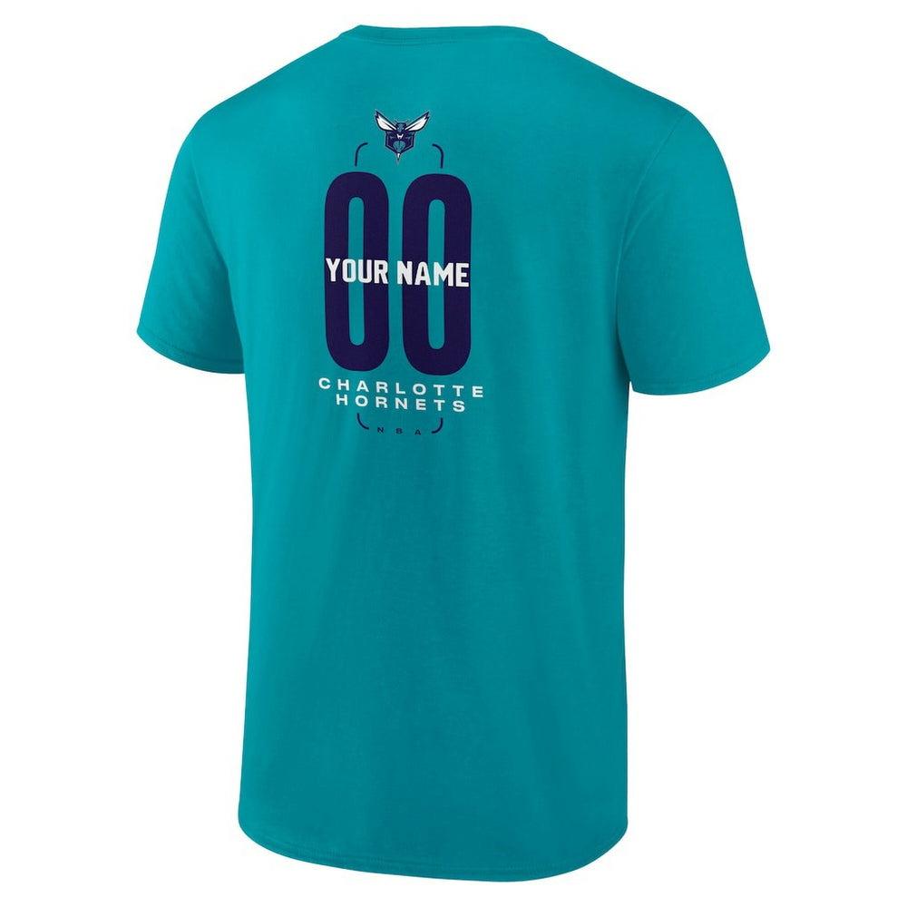 Charlotte Hornets Center Court Name & Number Custom T-Shirt - Teal sale