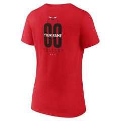 Chicago Bulls Women's Center Court Name & Number Custom V-Neck T-Shirt sale - Red on sale