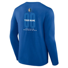 Dallas Mavericks Center Court Name & Number Custom Long Sleeve T-Shirt sale - Blue shop