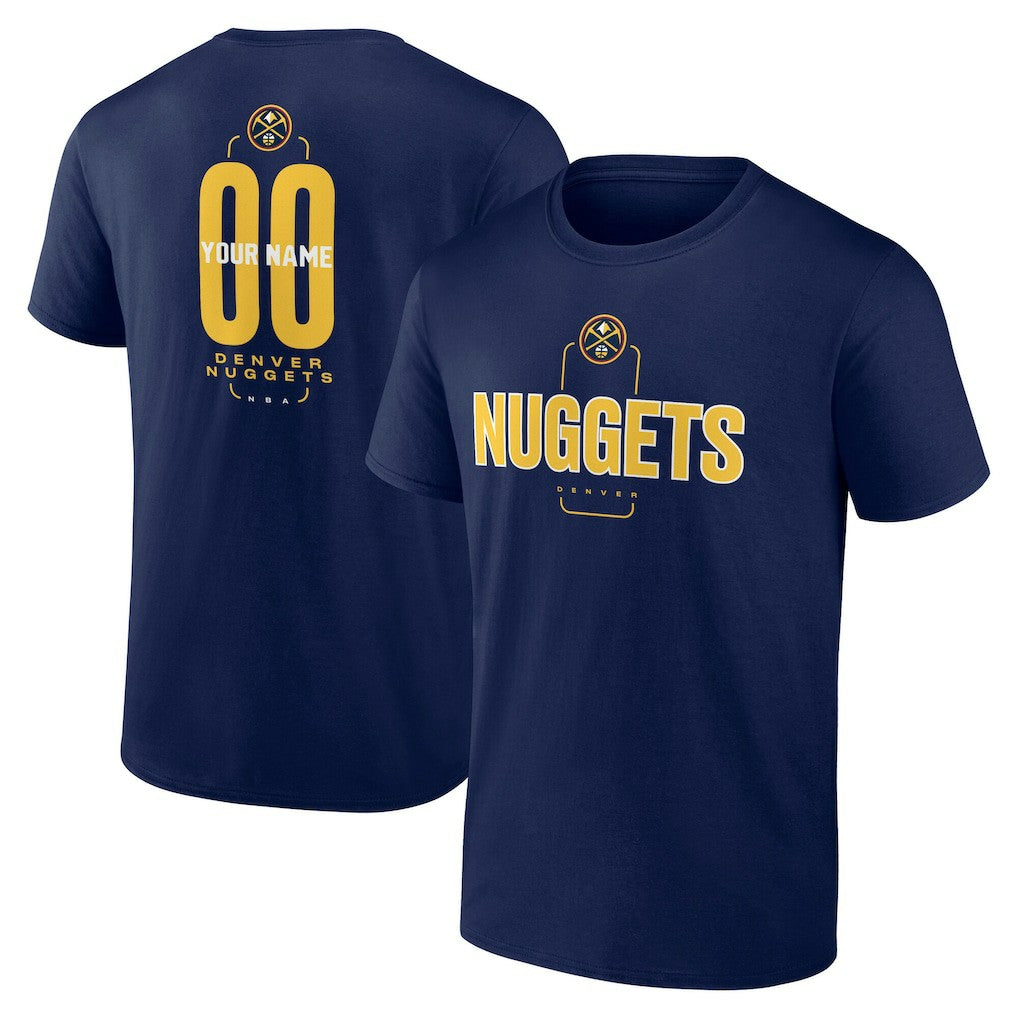 Denver Nuggets Center Court Name & Number Custom T-Shirt sale - Navy outlet