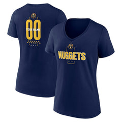 Denver Nuggets Women's Center Court Name & Number Custom V-Neck T-Shirt sale - Navy outlet