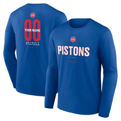 Detroit Pistons Center Court Name & Number Custom Long Sleeve T-Shirt sale - Blue for sale