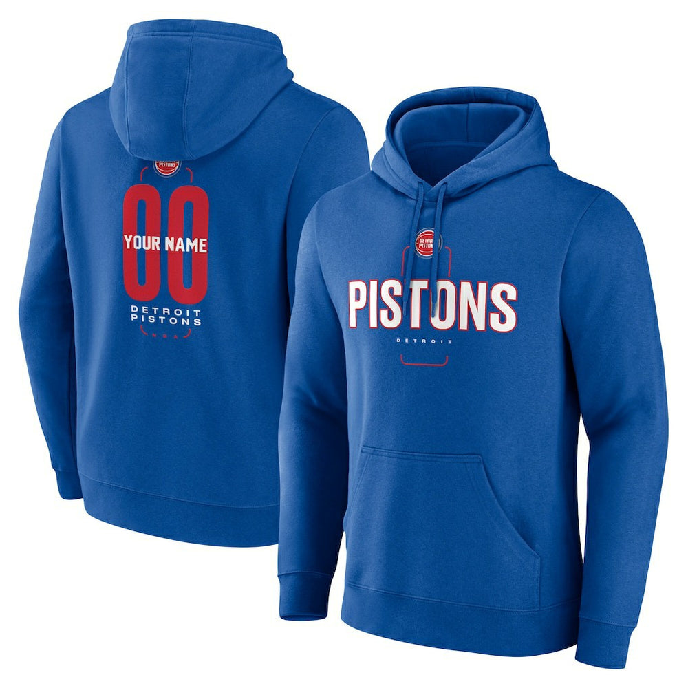 Detroit Pistons Center Court Name & Number Custom Hoodie sale - Blue cheap