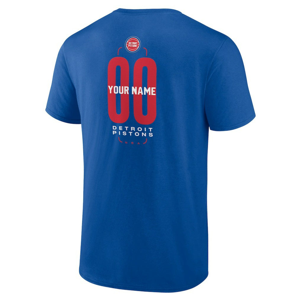 Detroit Pistons Center Court Name & Number Custom T-Shirt sale - Blue outlet